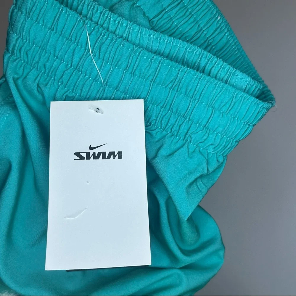 Nike Turquoise and Neon Green Swim Shorts